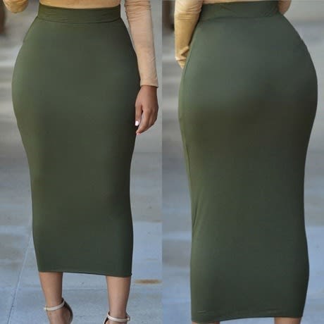 Ladies' High Waist Pencil Skirt - Green | Konga Online Shopping