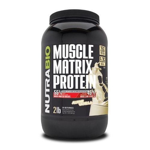 Nutrabio Chocolate Flavor Muscle Matrix Protein Powder - 25g ...