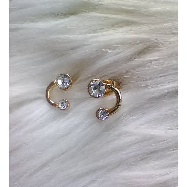 Stoned C Curve Stud Earrings | Konga Online Shopping