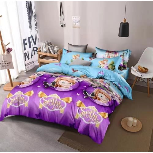 Cartoon Character Bedding Sets Duvet Bedsheet With 4 Pillowcases