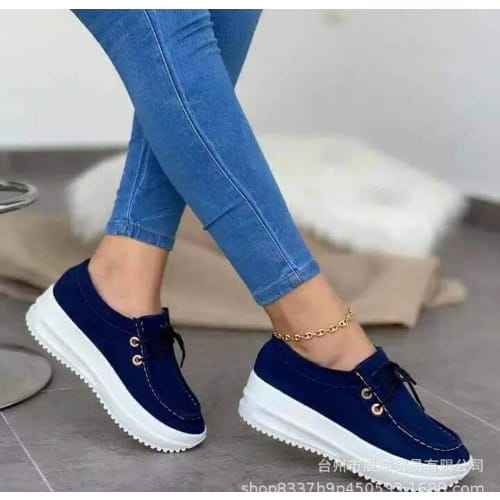 blue wedge sneakers