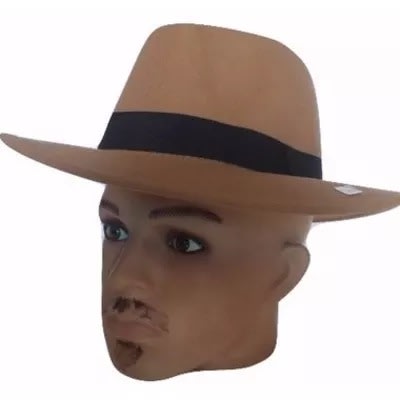 light brown fedora hat