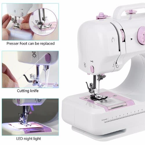 Desktop Sewing Machine Portable Crafting Mending Machine With 12 Built