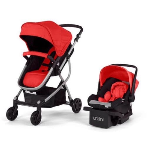 red baby stroller car seat