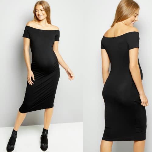 new look black maternity dress