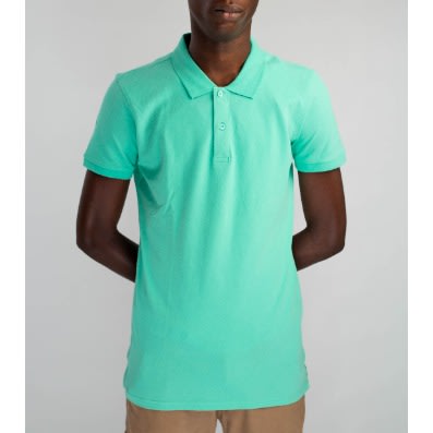 Men's Short Sleeve Polo - Aqua Green.