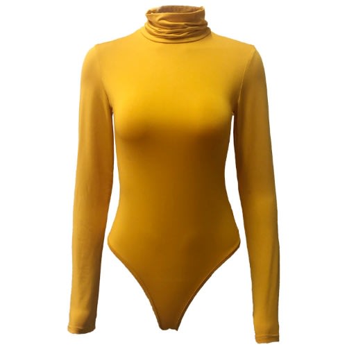 Long Sleeve Turtleneck Bodysuit - Yellow | Konga Online Shopping
