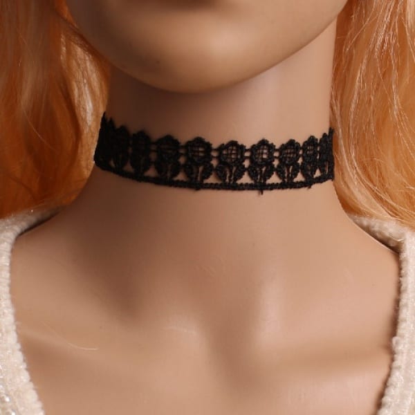 brown lace choker