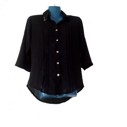 ladies black chiffon tops