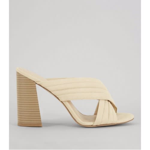 ladies block heel mules