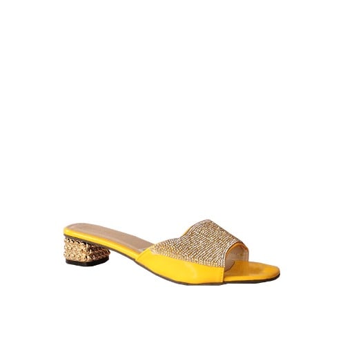 yellow low heels