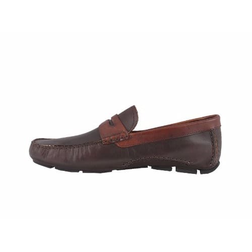 Leather Loafers Dark Brown With Light Brown Design | Konga Online Shopping