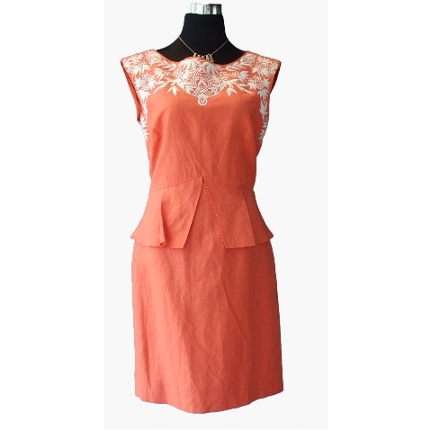 orange peplum dress
