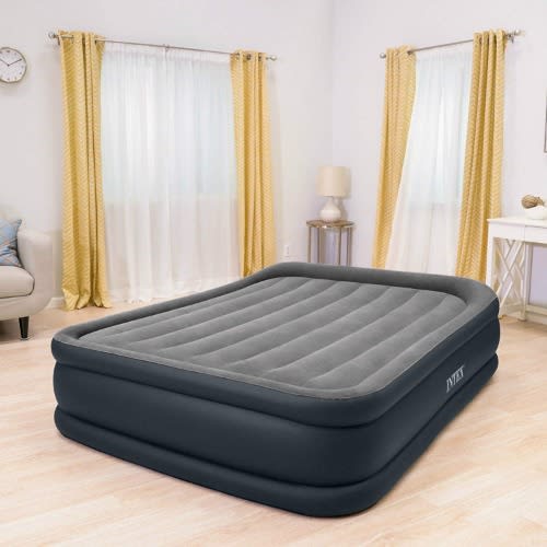 Intex Plush Elevated Dura Beam Airbed With Built In Electric Pump