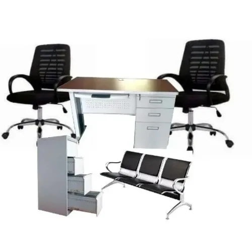 Metal Office Table With 2 Chairs 4 Drawer File Cabinet 3 Seater Chair Konga Online Shopping