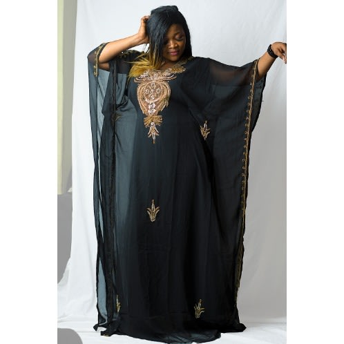 Black embroidered on sale kaftan