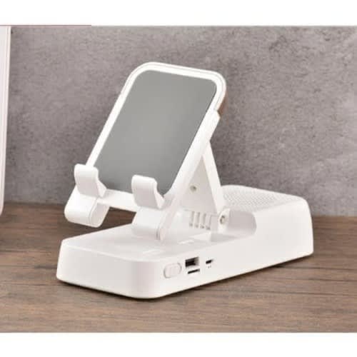 Phone Holder And Wireless Bluetooth Speaker With USB Port White