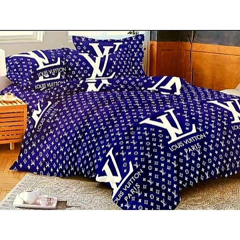 LV Inspired Print Duvet With 2 Free Pillow Cases - Blue