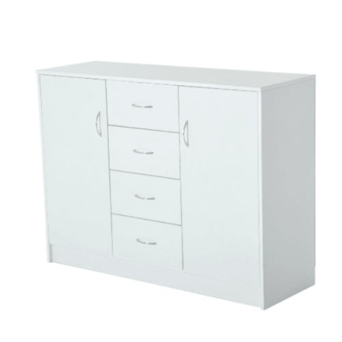 Storage Cabinet 2 Doors And 4 Drawers, White Storage Cabinet With Drawers