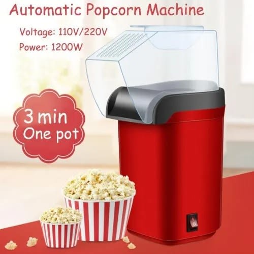 Hot Air Popcorn Poppers Machine Home DIY Electric Popcorn Maker Oil-Free  1200W