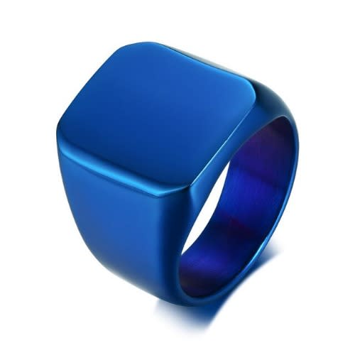 Men s Stainless Steel Square Ring Blue Konga Online Shopping