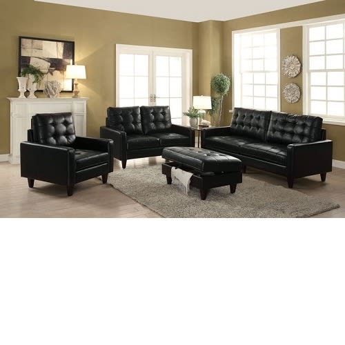 Fox Black Leather Sofa Set Konga, Sofa Set Leather Furniture