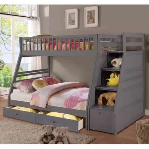 Beyond Walter Twin Over Full Bunk Bed, Rose Gold Bunk Bed
