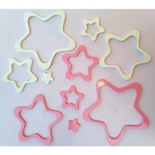 Acrylic Star Wooden Wall Sticker 10 Pieces White And Pink Konga Online Shopping