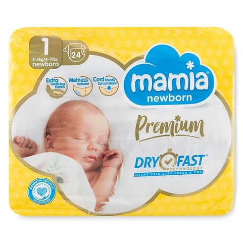 Mamia Newborn Premium Dry Fast Size 1 - 24-pack | Konga Online Shopping