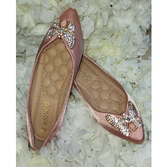 Blush Pink Butterfly Flat Shoe | Konga 