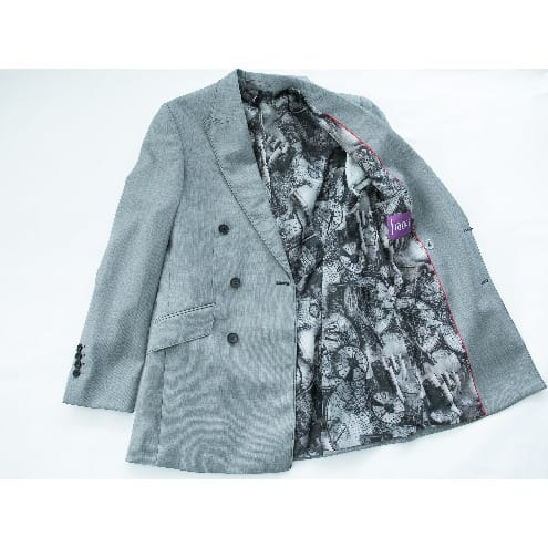 breasted suit grey double light konga