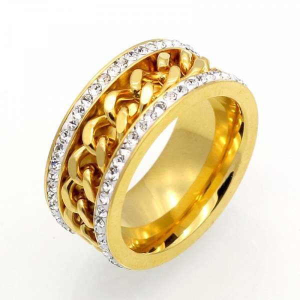 Mens gold hot sale chain ring
