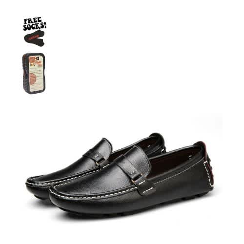 Men s Leather Moccasins Shoe Black 7760845 2