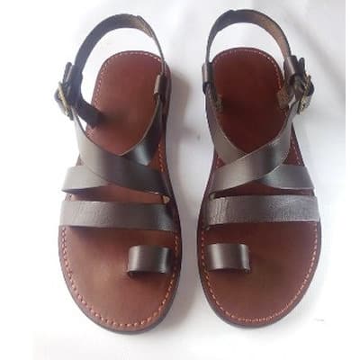 Tee Mask Men's Leather Sandal - Brown | Konga Online Shopping