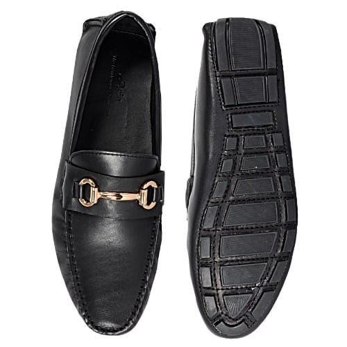 black and gold mens loafer shoes