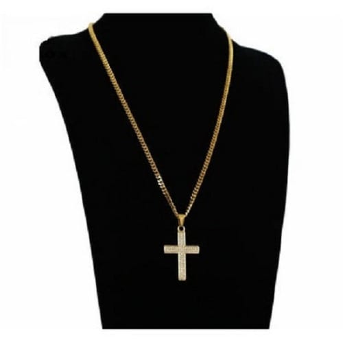 Iced out cross necklace mens
