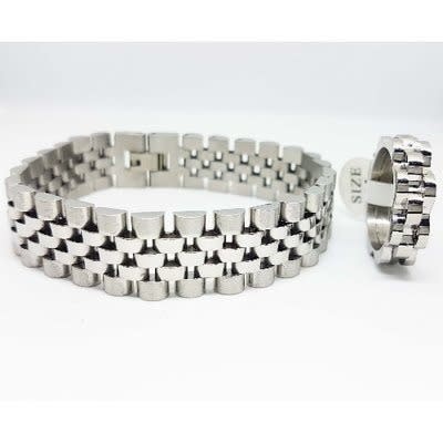 Men S New Arrival Silver Ring Bracelet Konga Online Shopping