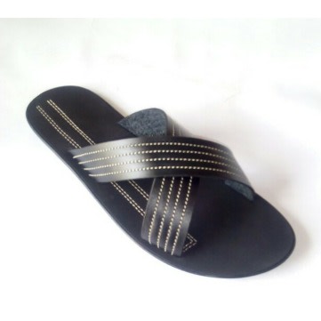 mens black leather slippers