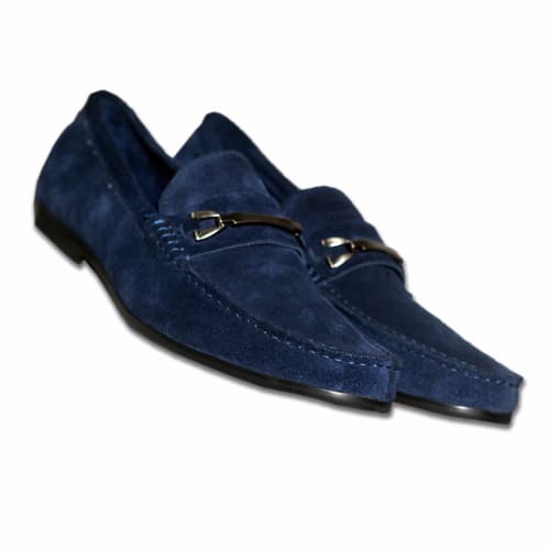 suede loafers blue
