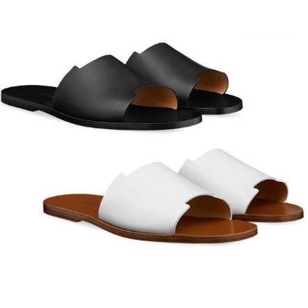 Michie T Men s Flat Leather Slippers Set of 2 Black White