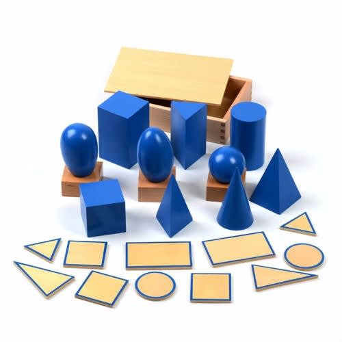 Solidi geometrici, blu Montessori