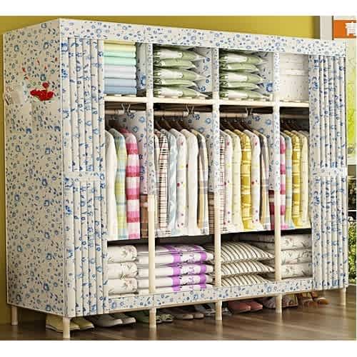 Mobile Wooden Wardrobe 4 Columns Multi Compartments Konga