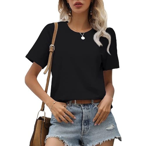 Ladies Round Neck T-shirt - Black | Konga Online Shopping