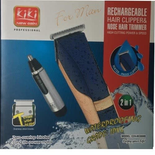 New Gain Kiki Rechargeable Hair Clipper With Nose Hair Trimmer