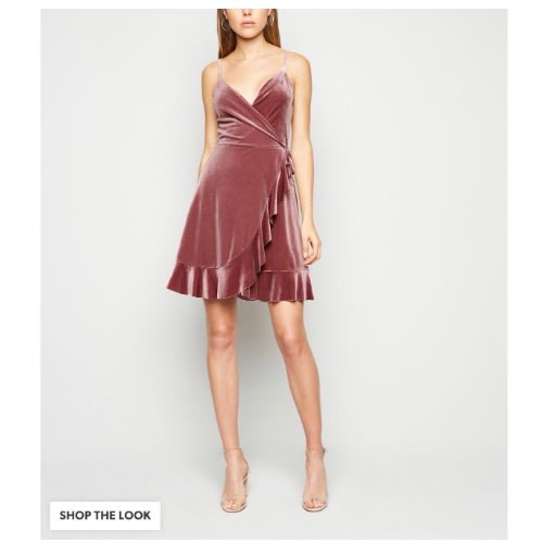 pale pink wrap dress