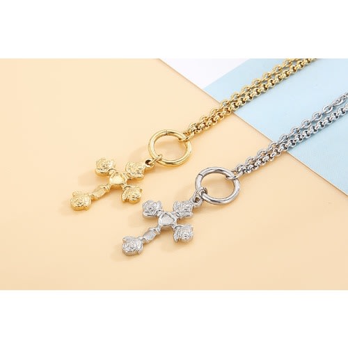 Double Chain Cross Pendant 316l Stainless Steel Hand Chain -Gold | Konga Online Shopping