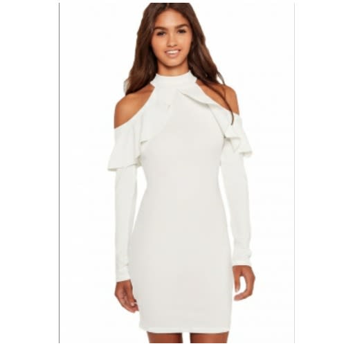Cold shoulder long best sale sleeve