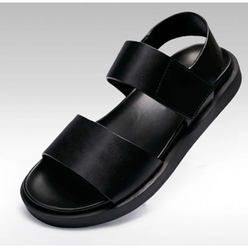 Mens black clearance leather sandals