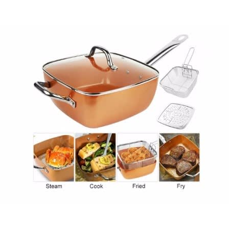 Non stick deep frying pan on sale