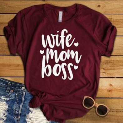 Mom-boss-wife T-shirt - Wine | Konga 